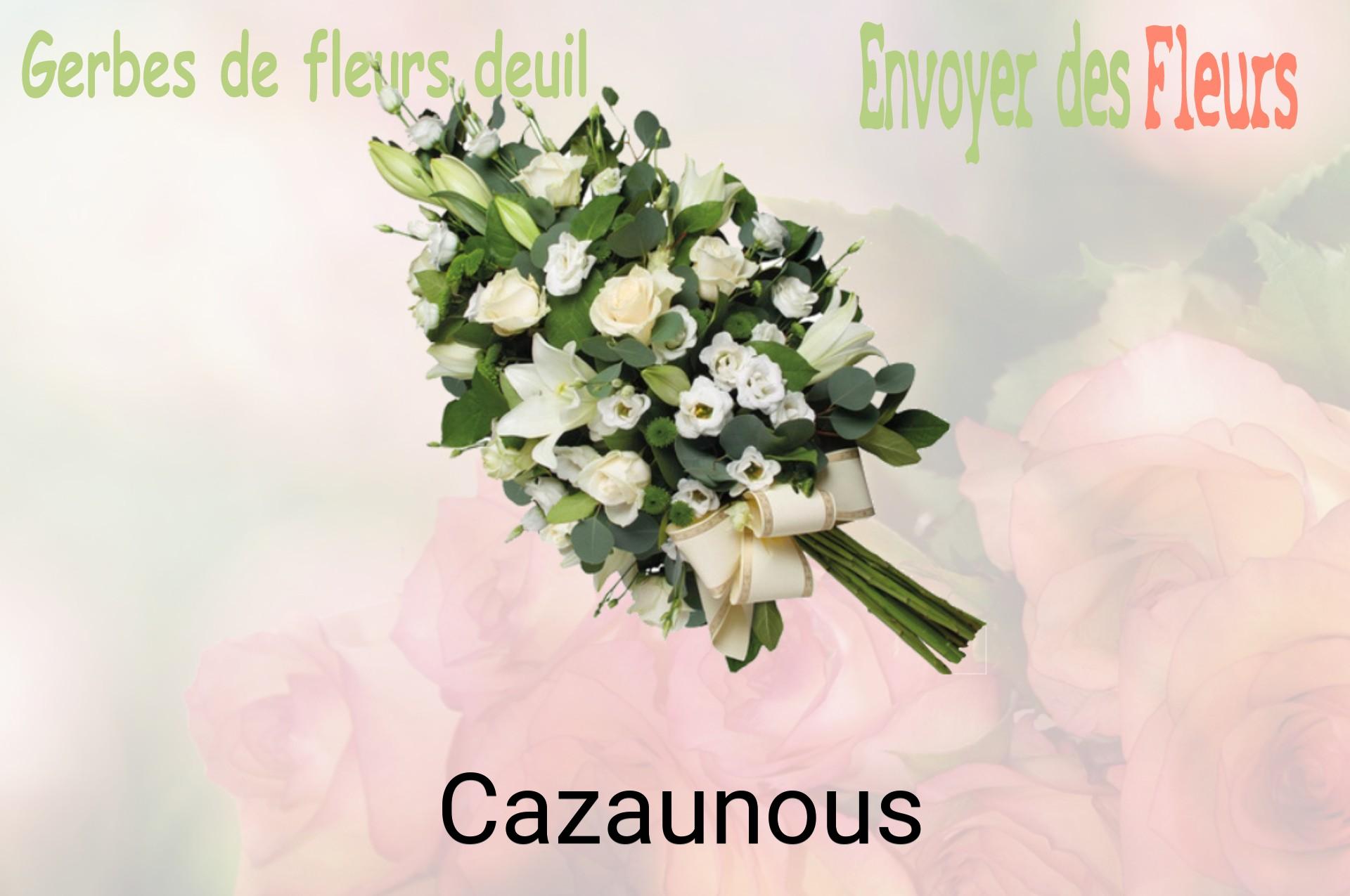 Gerbe de fleurs de deuil livrée à Cazaunous